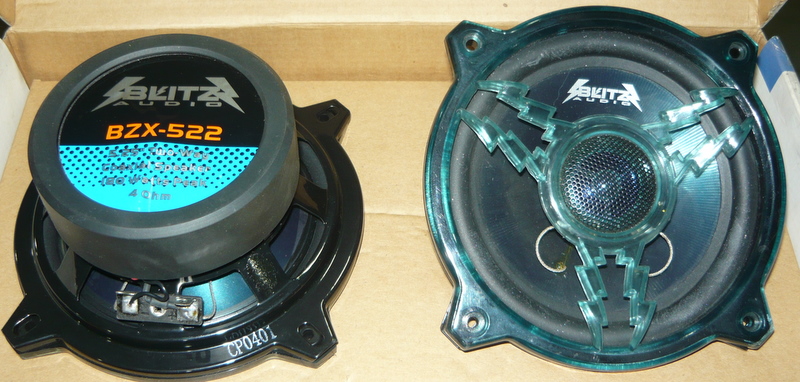 Blitz 2 way 5.25" coaxial speaker system blue led light