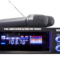 Pyle am/fm integrated karaoke amplifier with wireless microphone