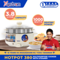 Astron Hot Pot Multi Purpose Cooker with steamer 3.8L capacity 1000W nonstick coating plates safe to touch