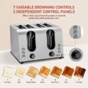 Imarflex 4 slice bread Toaster with Variable Toast Control - Stainless Steel Body