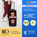 DB Audio VERSABOX-08 Portable Mobile Trolley Bluetooth Speaker (1000W) (2 FREE Mics) (8" Woofer x 2) outdoor speaker speaker for karaoke rechargeable