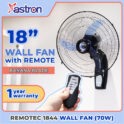 Astron 18 inch Wall with wireless Remote Control