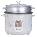 3D Rice Cooker - 10 cups 1.8 Liter with Non Stick Coating & Glass Cover