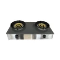 La Germania 2 burner gas stove glass top 2 Twin Jet 125mm Black Cast Iron Burner Automatic Piezo ignition System 5.2kW Gas Power