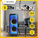 Hexatron Dual 12 inch  Karaoke Bluetooth Trolley Party  Speaker